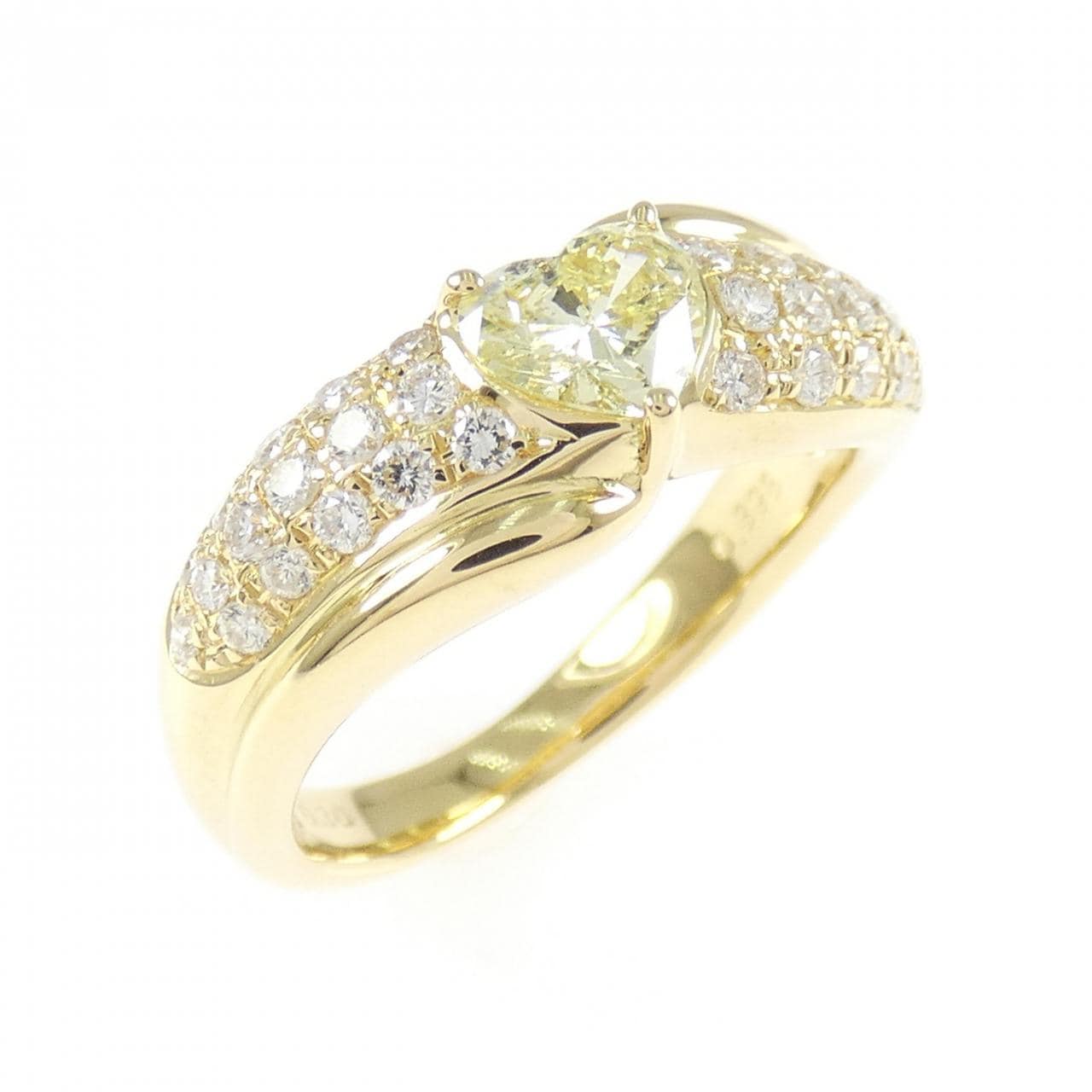 K18YG ハート ダイヤモンド リング 0.398CT