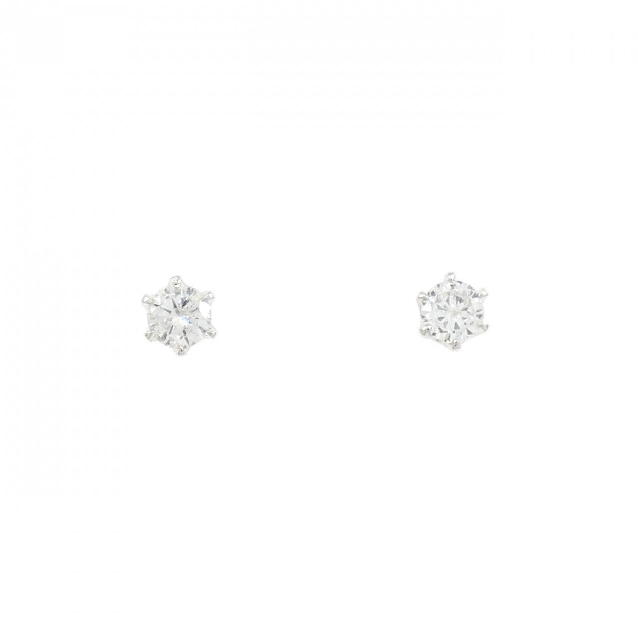 PT900 ソリティア ダイヤモンド ピアス 0.30CT
