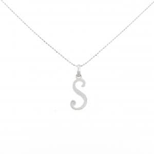 K18WG イニシャルS ダイヤモンド ネックレス