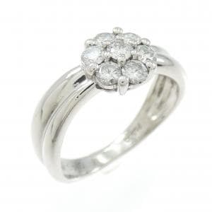 PT900 フラワー ダイヤモンド リング 0.45CT