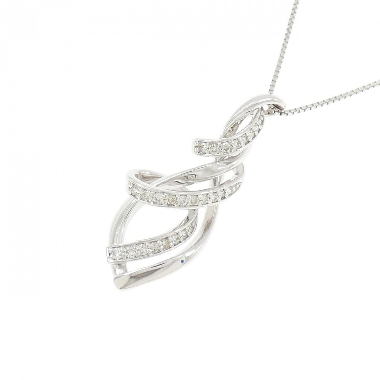 K18WG ダイヤモンド ネックレス 0.18CT
