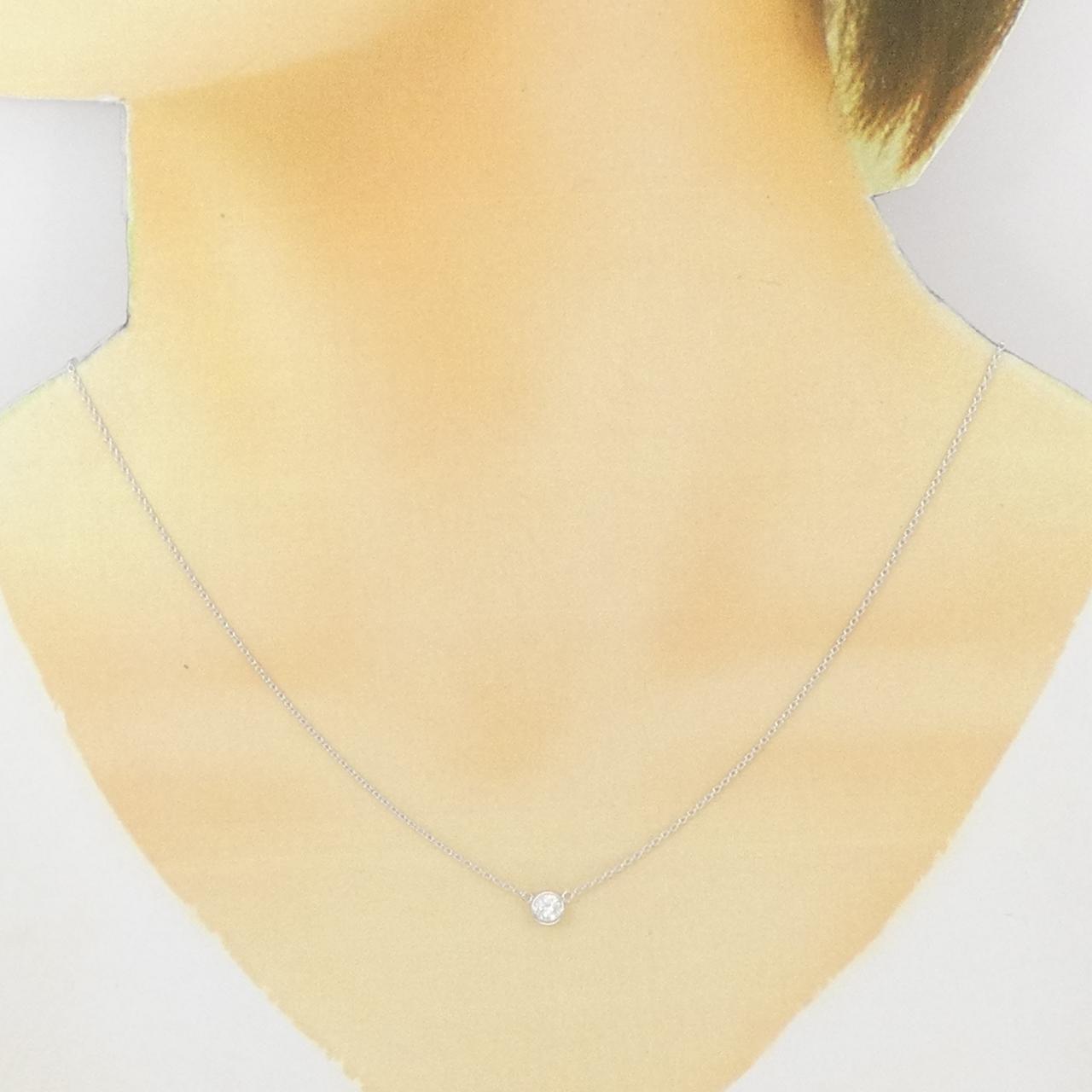 K18WG ソリティア ダイヤモンド ネックレス 0.205CT
