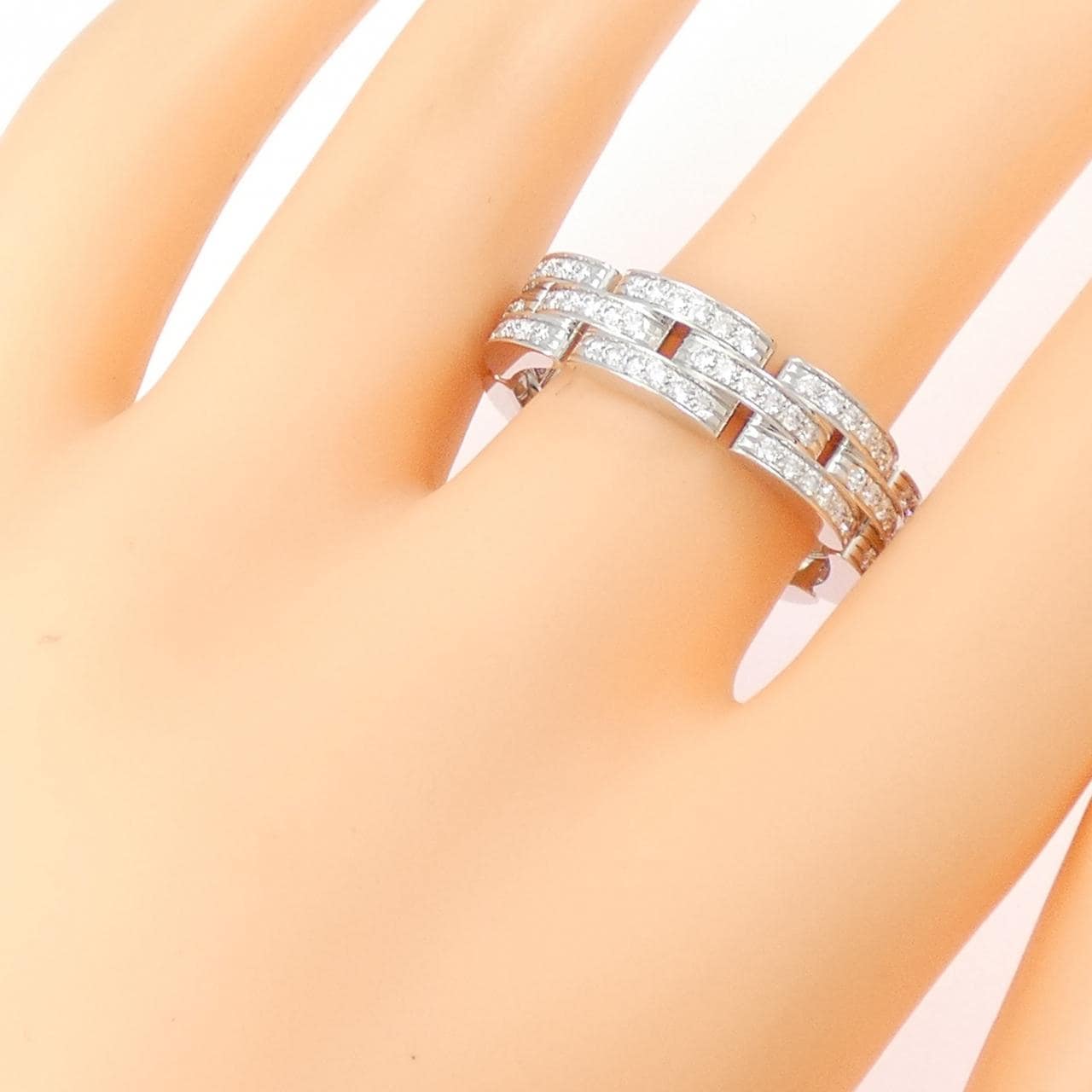 カルティエ マイヨンパンテール 3ロウ フルダイヤ リング