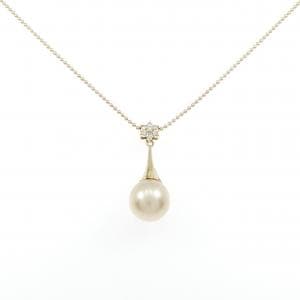 K18YG フラワー 白蝶パール ネックレス 10.6mm