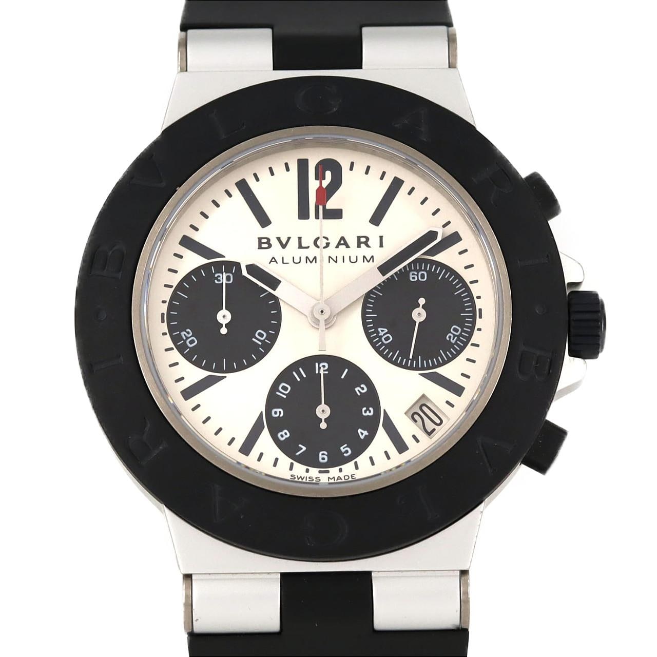 【ノーメンテナンス還元価格】ブルガリ アルミニウムクロノグラフ AC38TA/AC38TAVD アルミニウム 自動巻