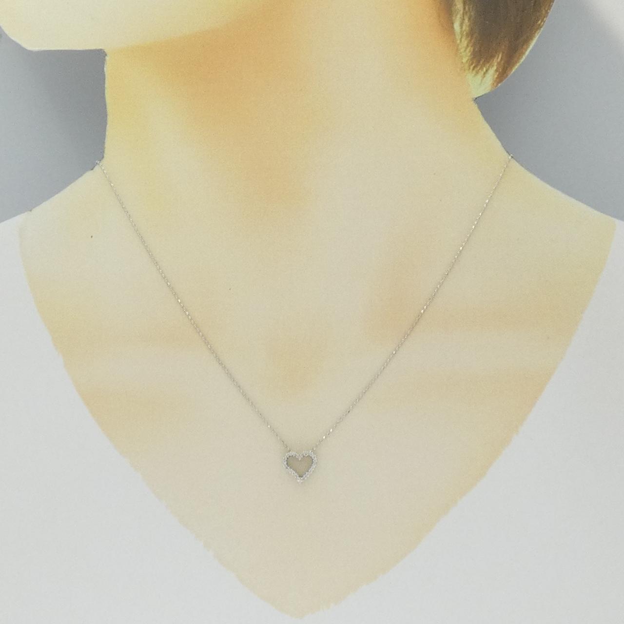 K10WG ハート ダイヤモンド ネックレス 0.10CT