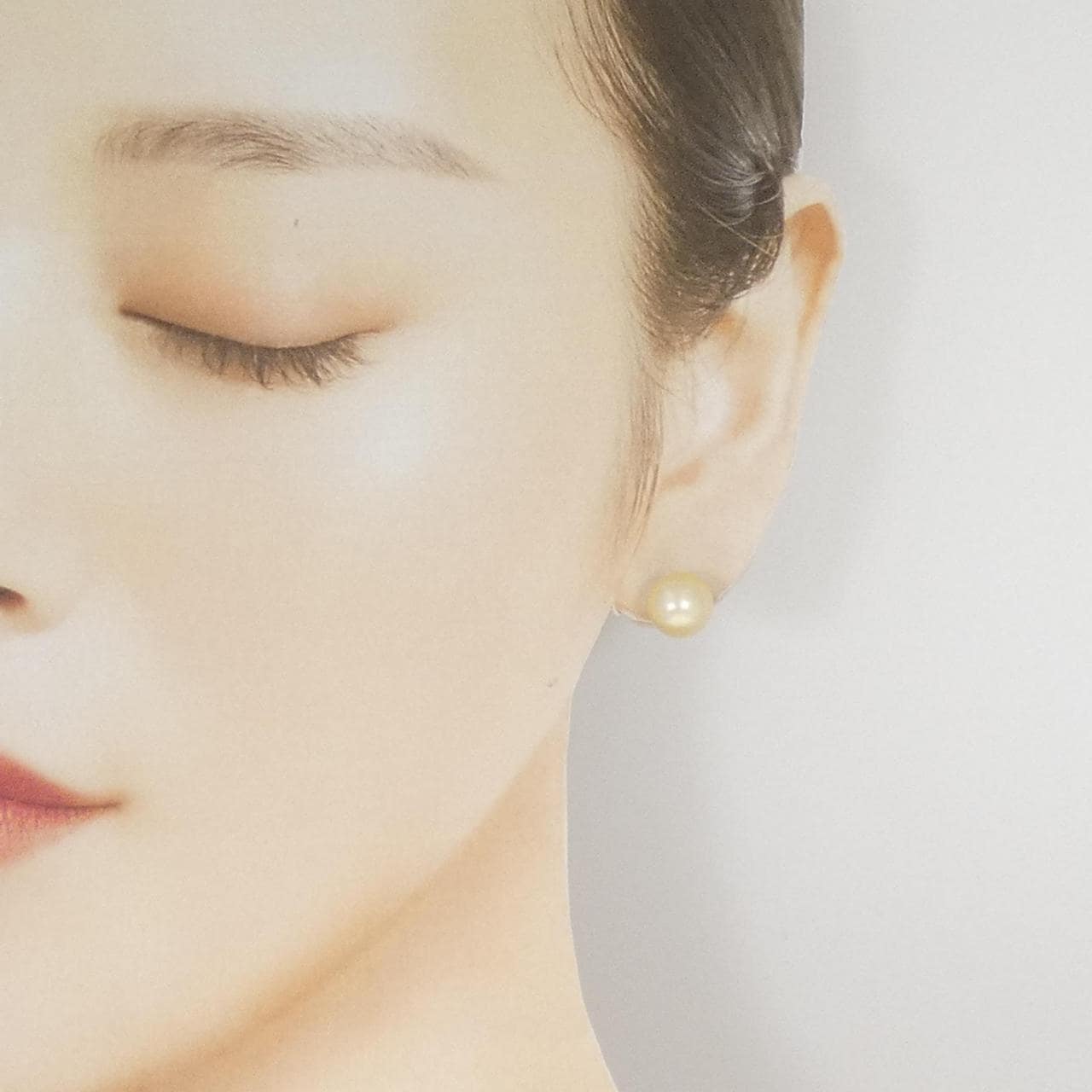 K18YG 白蝶パール ピアス 9.2mm