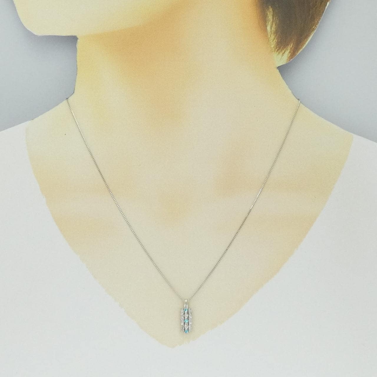 K14WG/K18WG パライバトルマリン ネックレス 0.06CT
