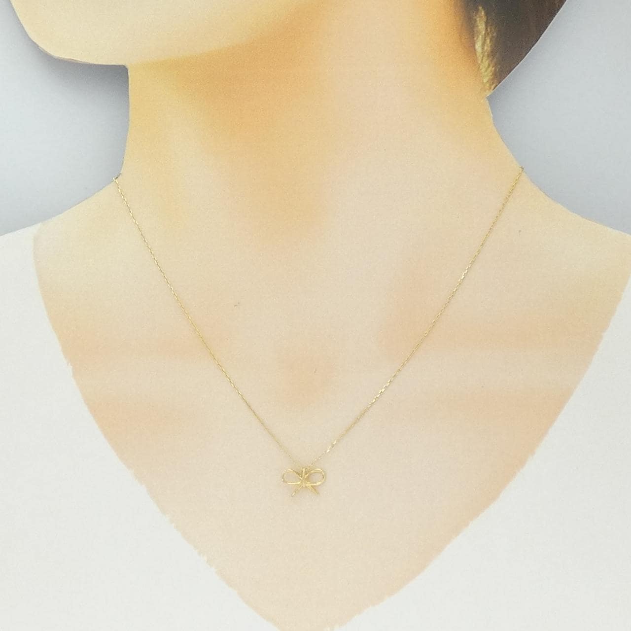 K18YG リボン ネックレス