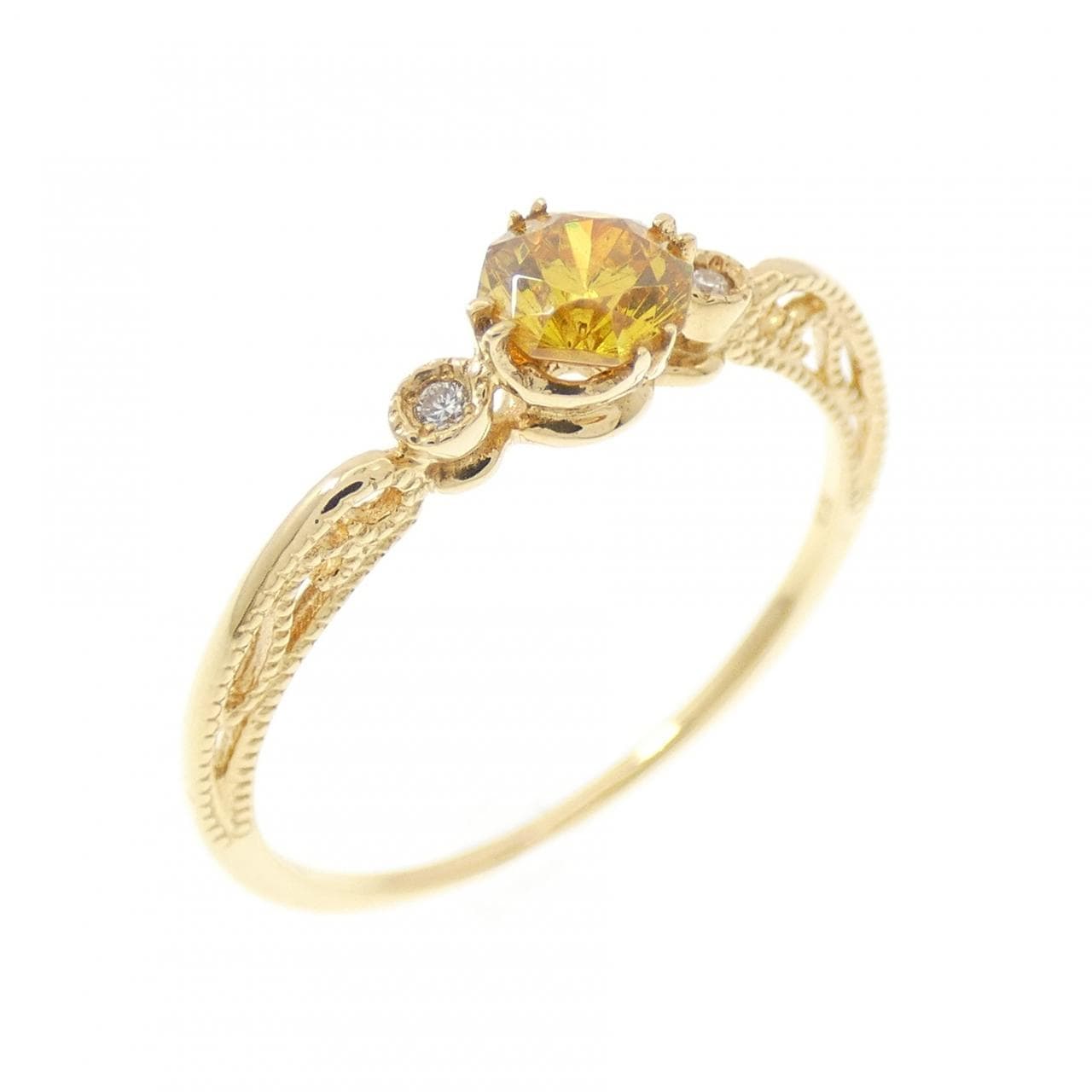 K18YG スファレライト リング 0.39CT