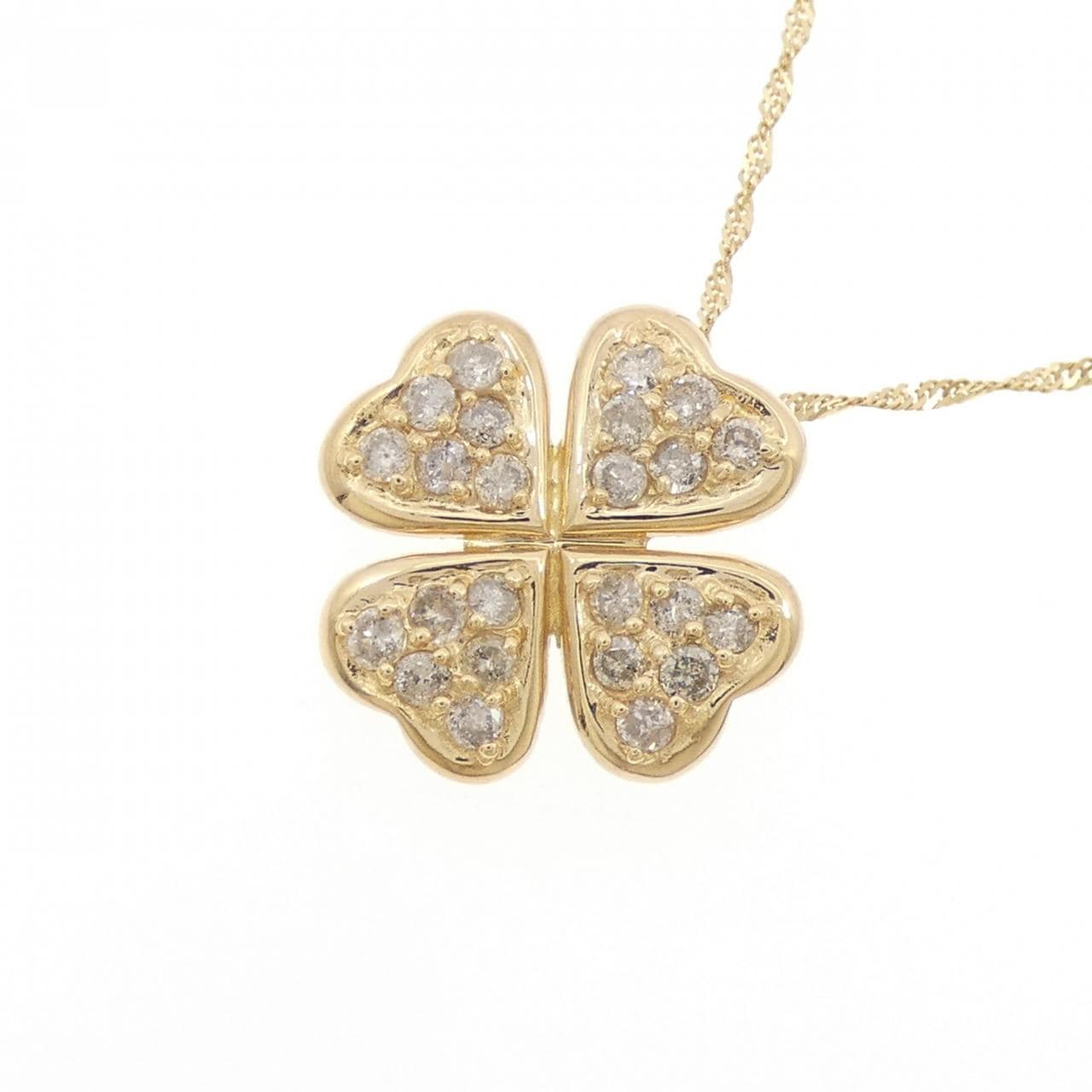 K18YG クローバー ダイヤモンド ネックレス 0.50CT