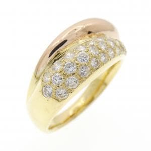 K18YG/K18PG パヴェ ダイヤモンド リング 0.70CT