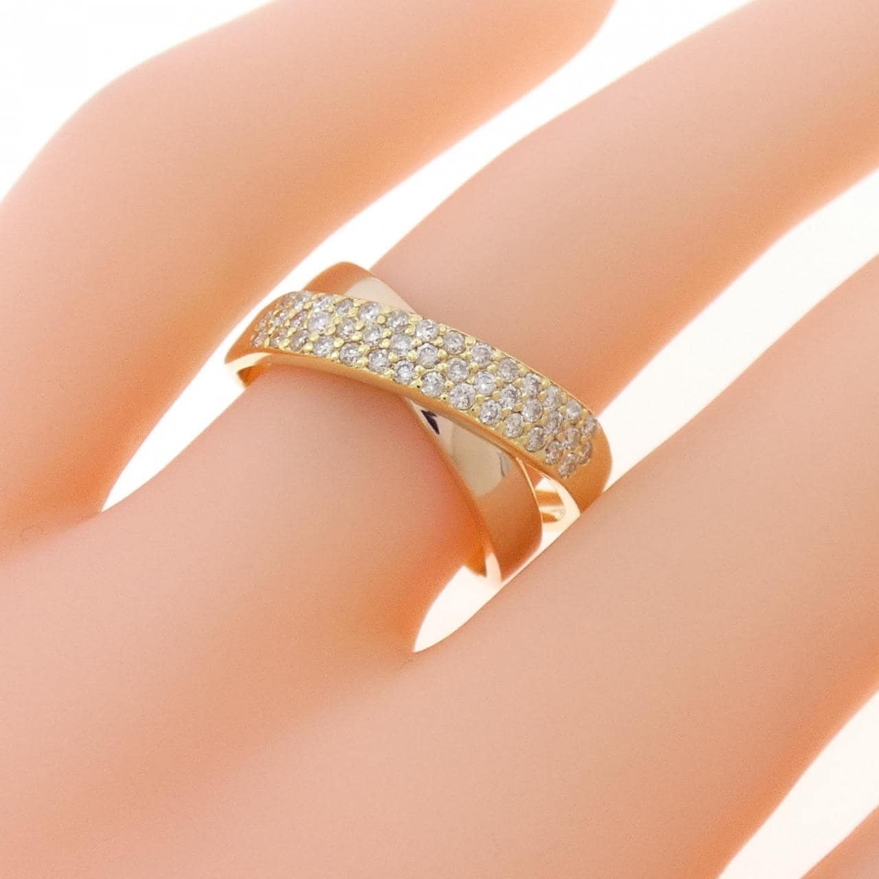 K18YG/K18PG パヴェ ダイヤモンド リング 0.30CT