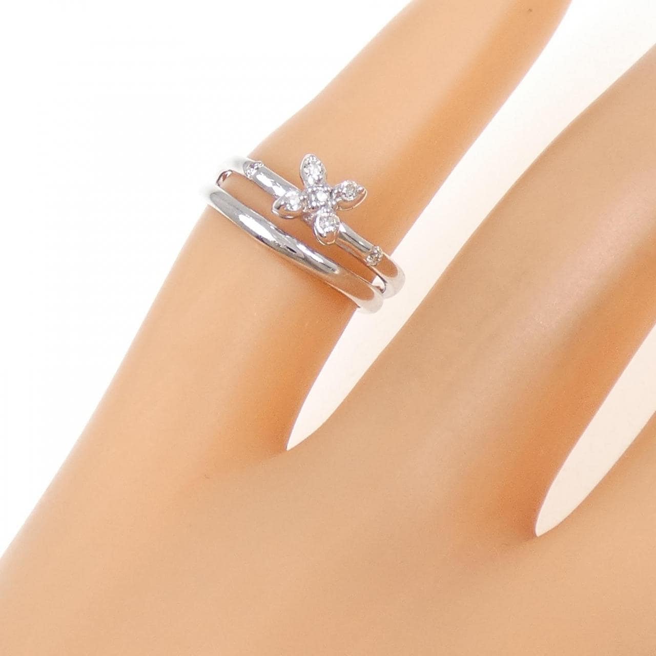 K18WG ダイヤモンド ピンキー リング 0.07CT