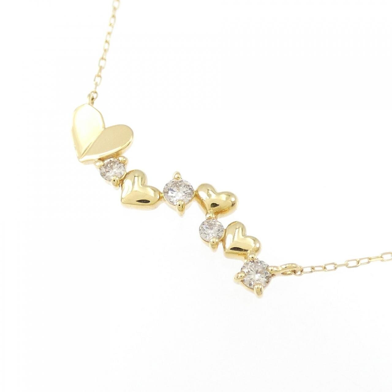 [BRAND NEW] K18YG Heart Diamond Necklace 0.10CT