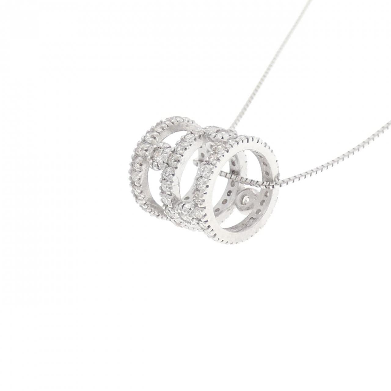 K18WG ダイヤモンド ネックレス 0.5CT