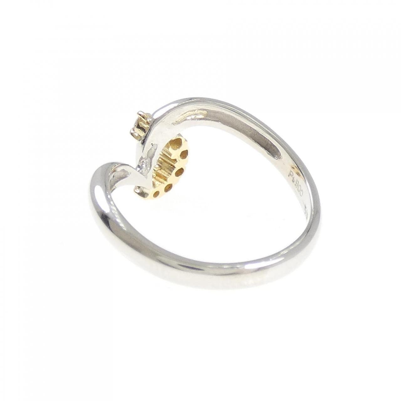 K18YG/PT900钻石戒指 0.13克拉