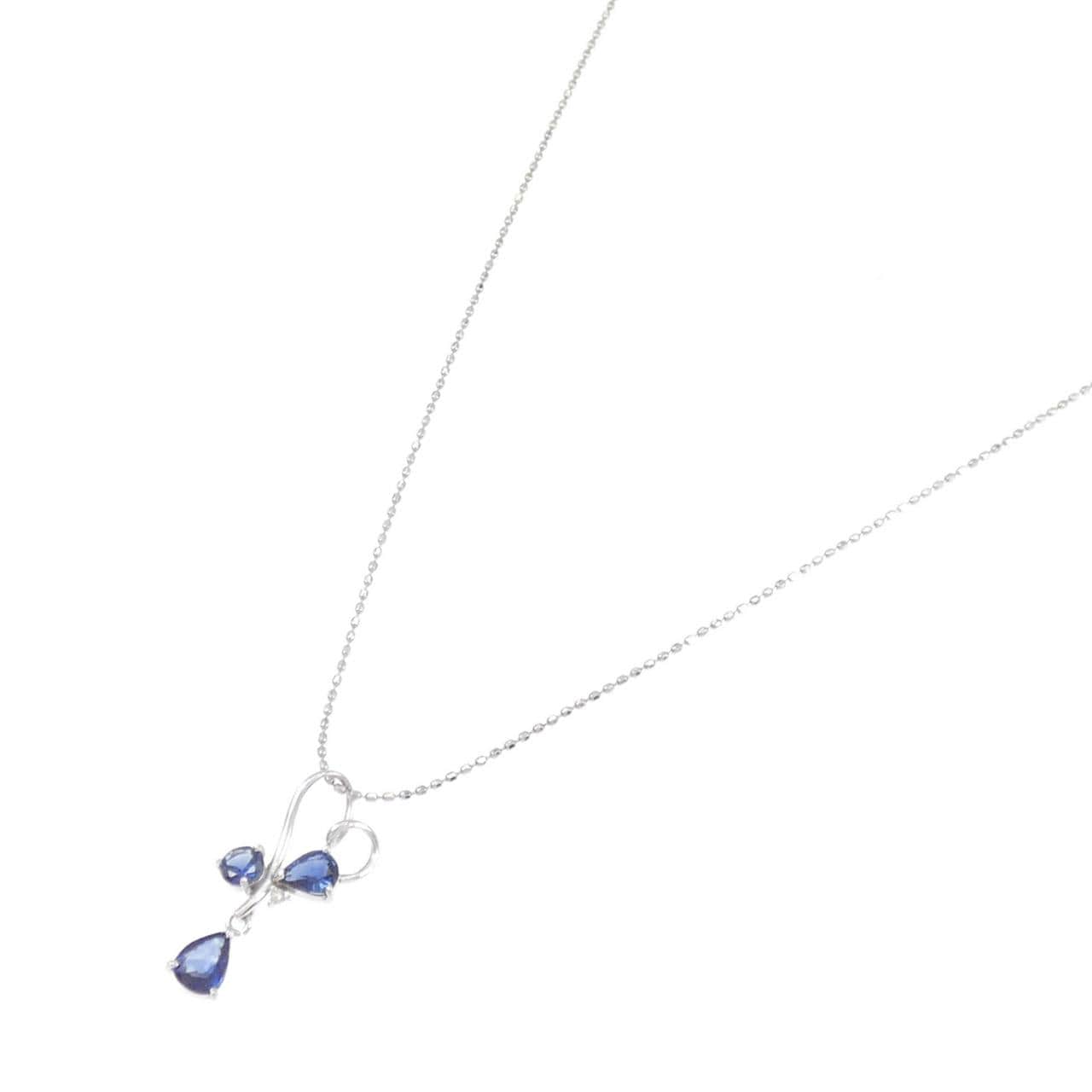 K18WG サファイヤ ネックレス 0.6CT