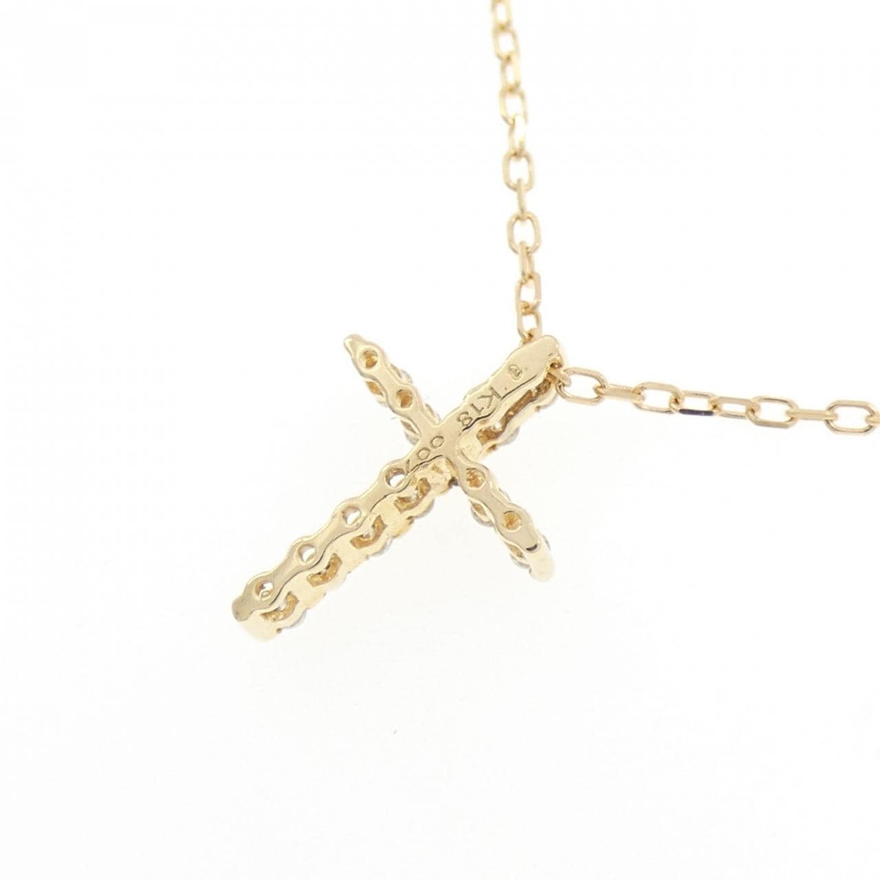 K18YG クロス ダイヤモンド ネックレス 0.07CT