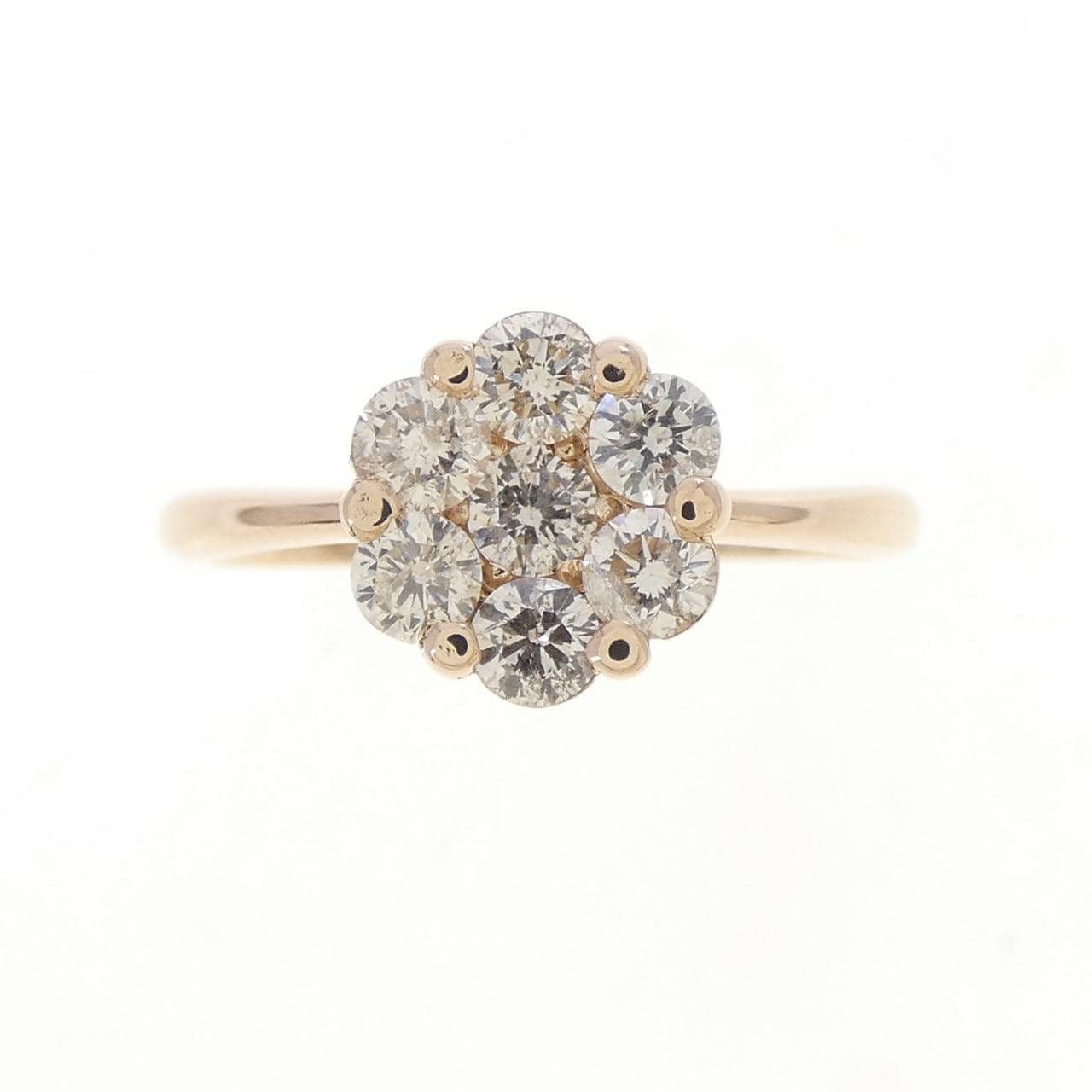K18PG フラワー ダイヤモンド リング 0.50CT