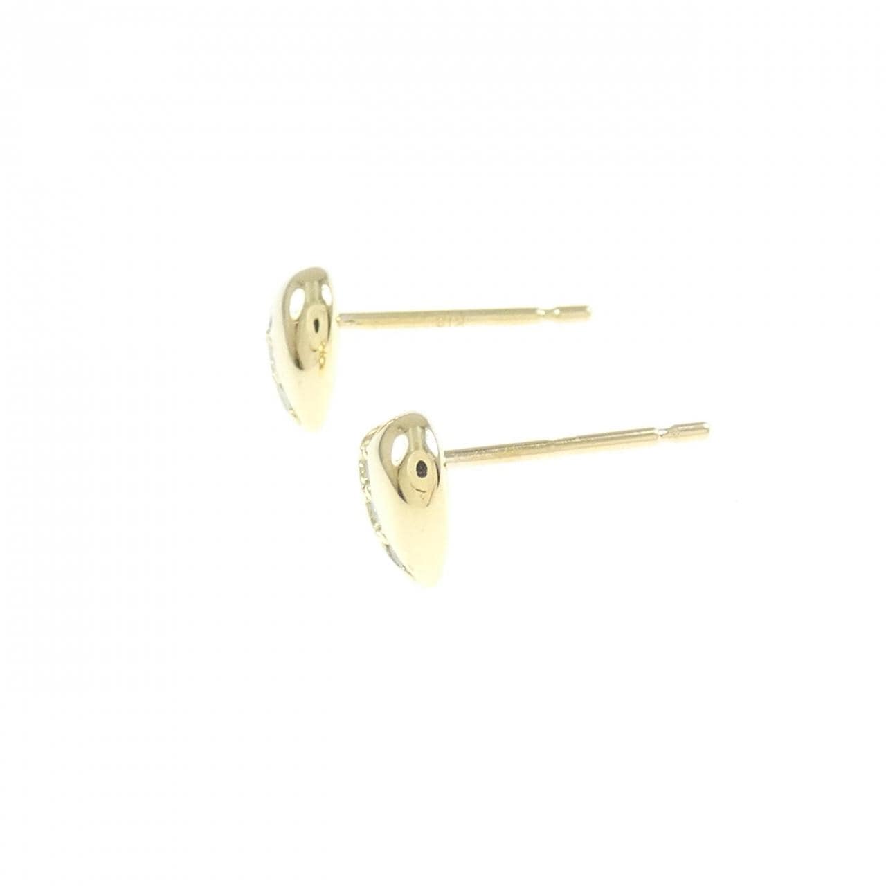 K18YG ハート ダイヤモンド ピアス 0.06CT