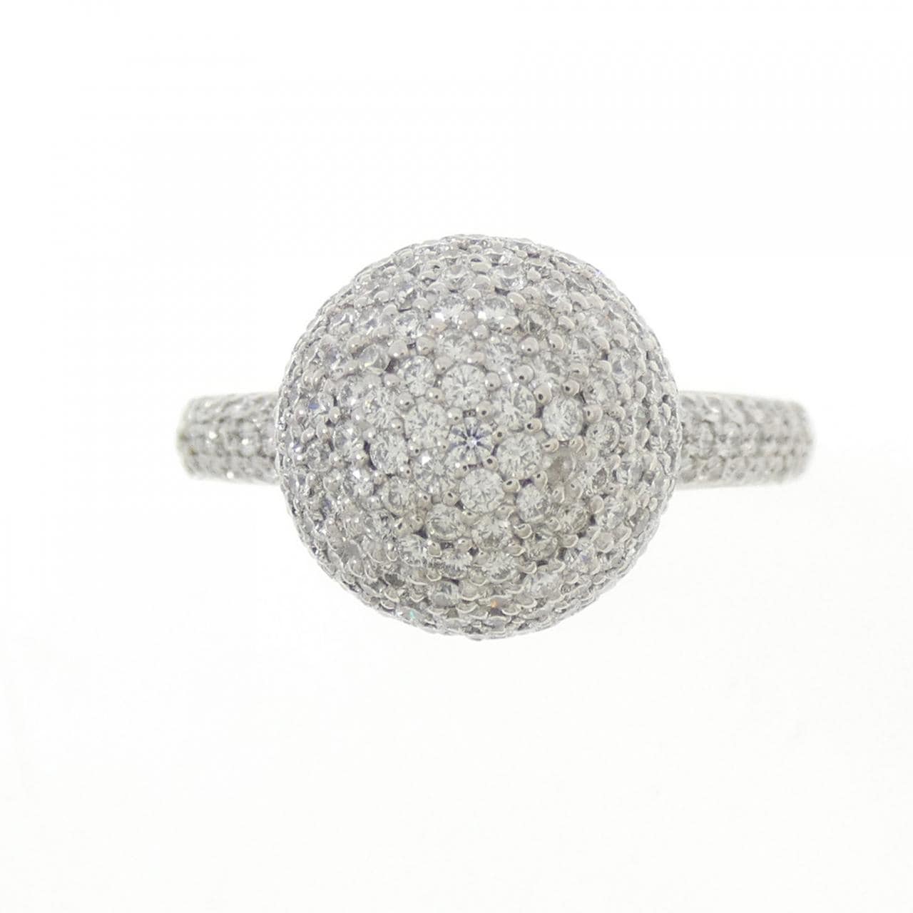 750WG パヴェ ダイヤモンド リング 1.18CT