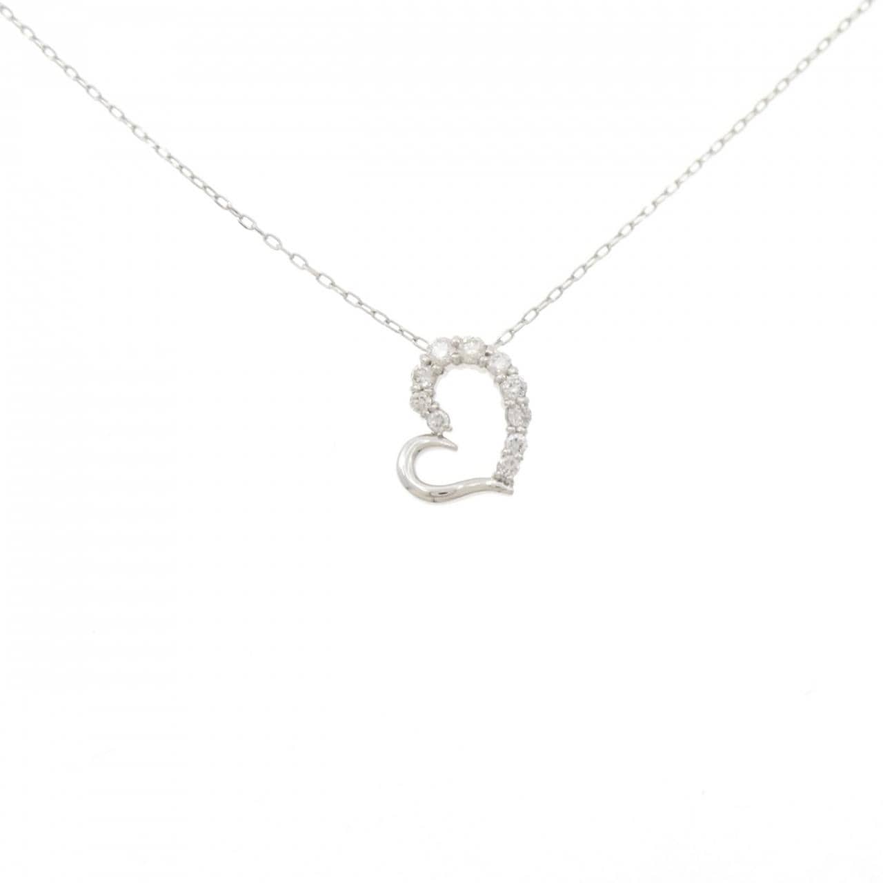 PT900/PT850 ハート ダイヤモンド ネックレス 0.30CT
