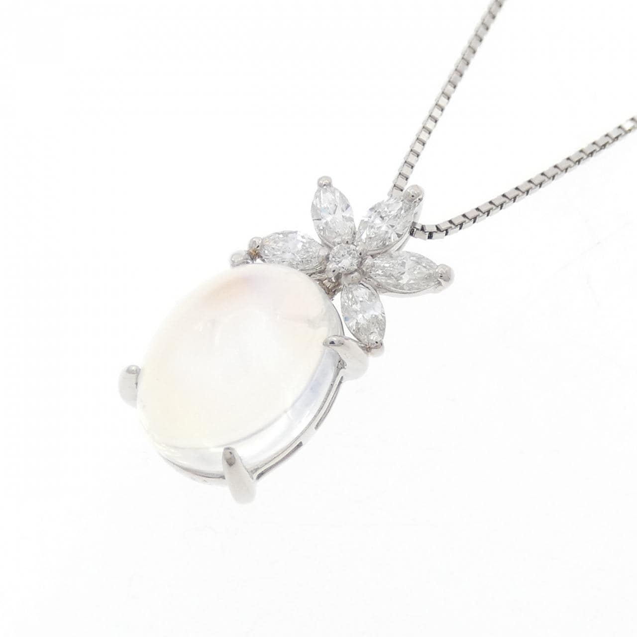PT900/PT850 ムーンストーン ネックレス 5.35CT