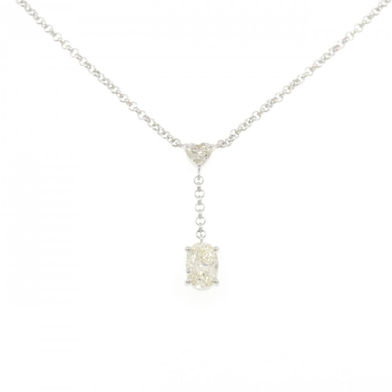 PT900/PT850 ハート ダイヤモンド ネックレス 1.298CT
