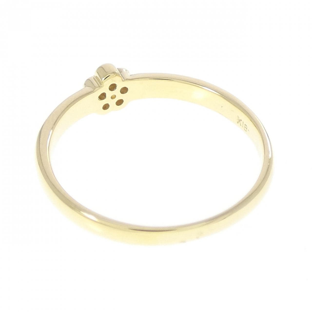 K18YG フラワー ダイヤモンド リング 0.06CT