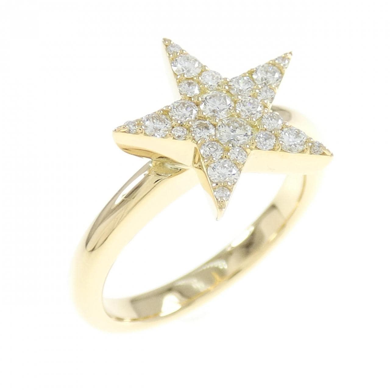 K18YG star Diamond ring 0.446CT