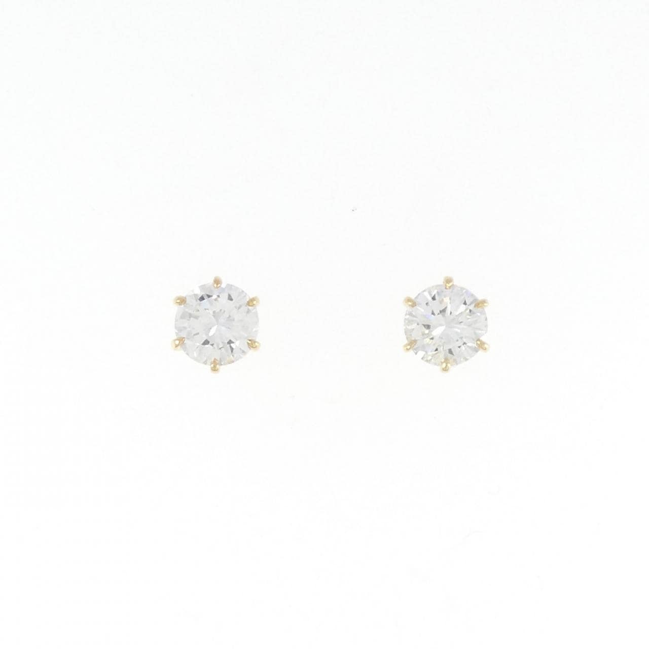 【リメイク】K18YG/ST ダイヤモンド ピアス 0.527CT 0.531CT G-H SI1 Good