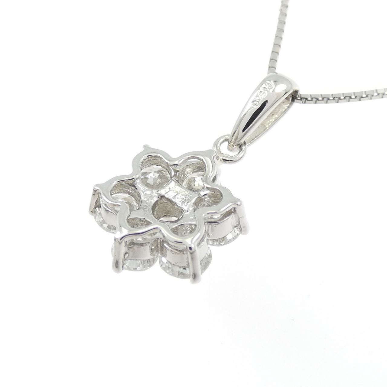 PT900/PT850 フラワー ダイヤモンド ネックレス 1.17CT