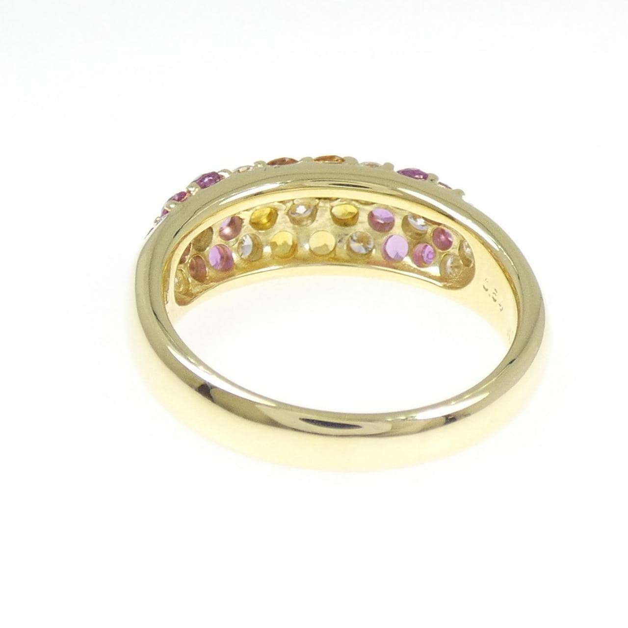 K18YG フラワー サファイヤ リング 1.37CT