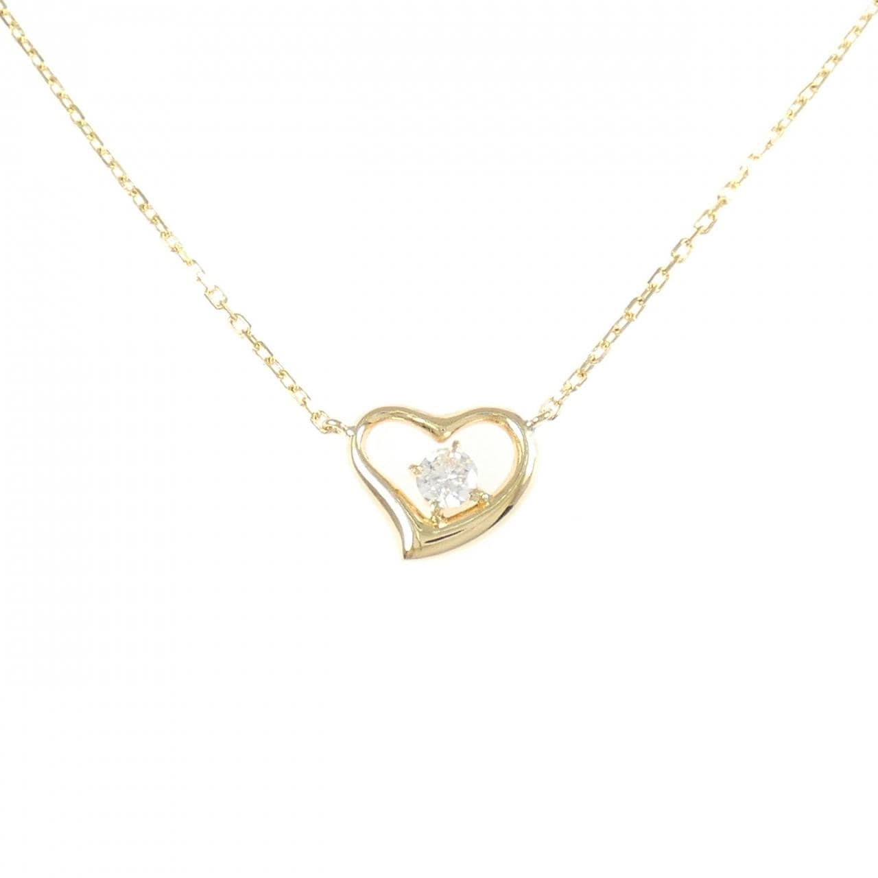 K18YG ハート ダイヤモンド ネックレス 0.14CT