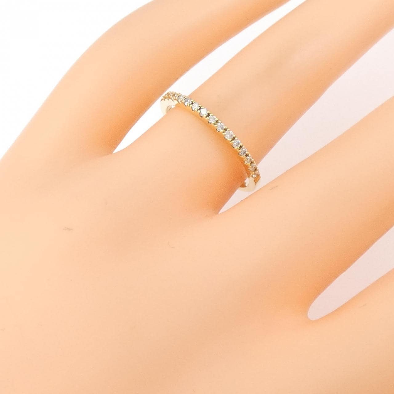 K18YG ハーフエタニティ ダイヤモンド リング 0.15CT