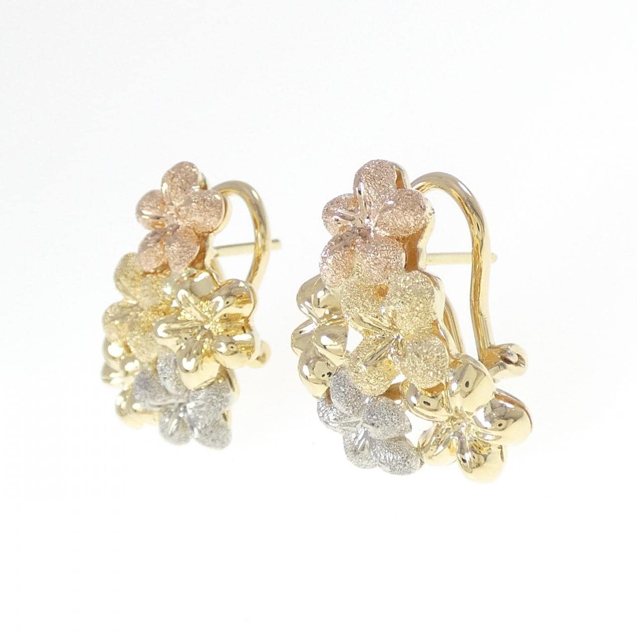 750スリーカラー フラワー ピアス