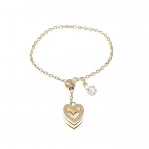 K18YG ハートxイニシャルM ダイヤモンド リング 0.06CT