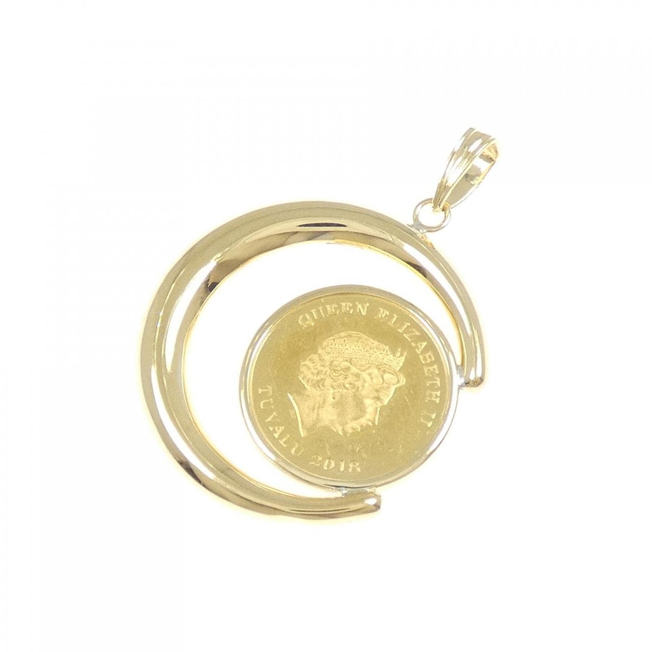 K18YG(枠) コイン ペンダント