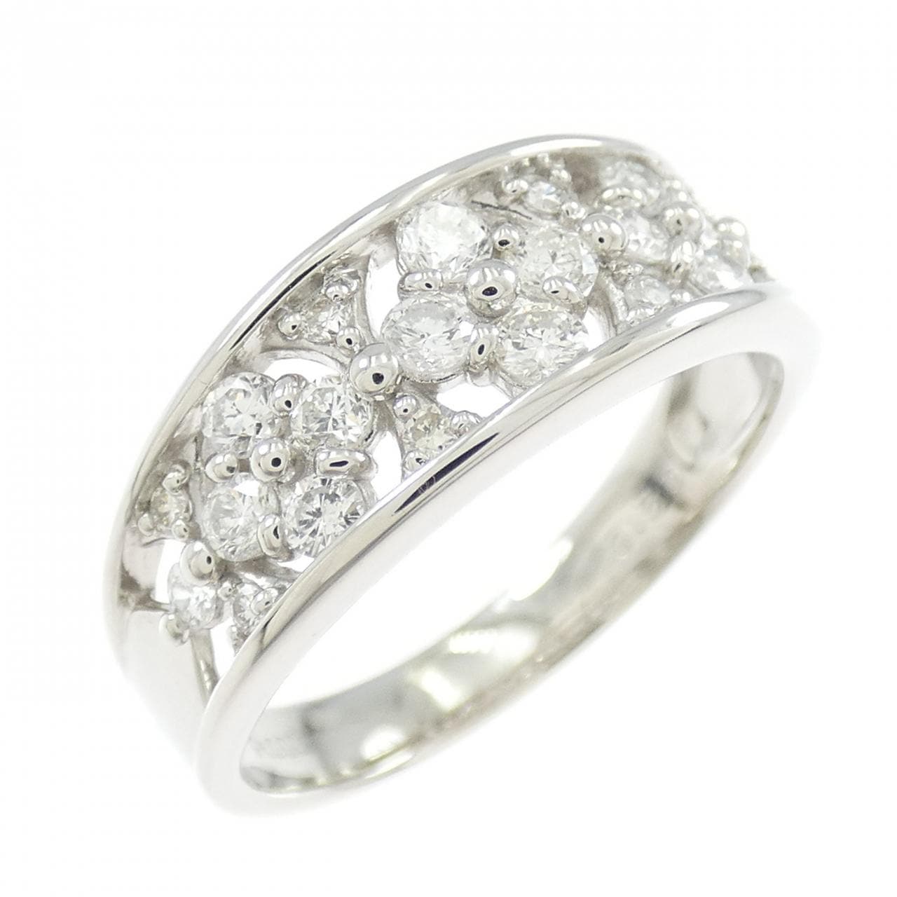PT900 フラワー ダイヤモンド リング 0.50CT