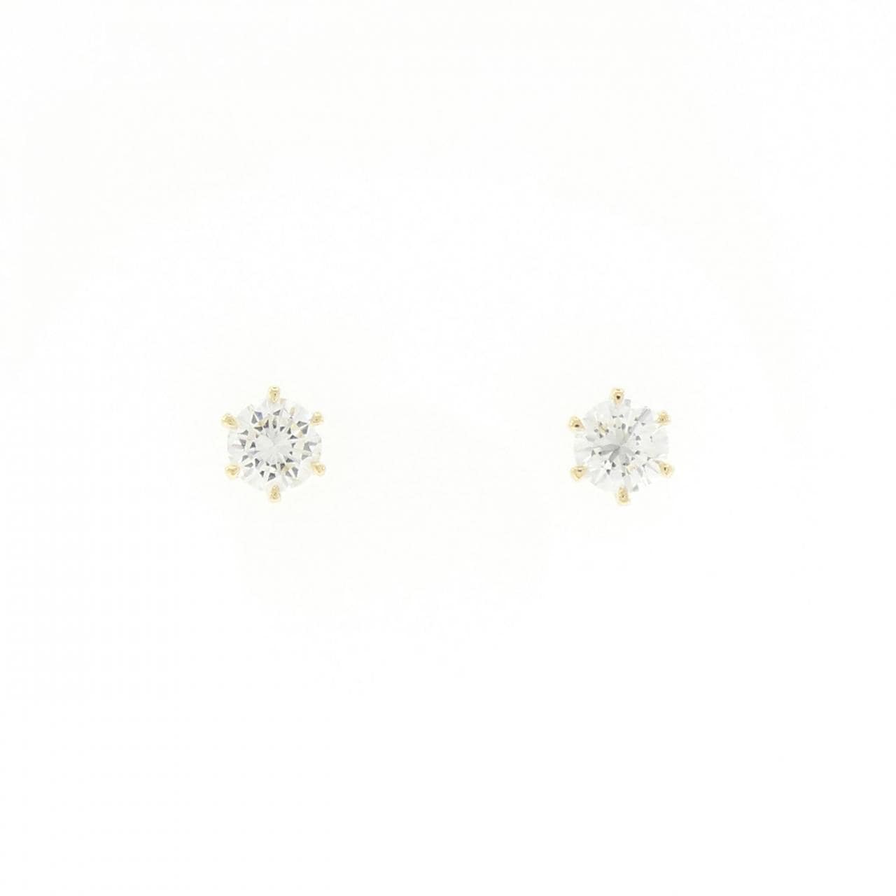 【リメイク】K18YG/ST ダイヤモンド ピアス 0.246CT 0.262CT D-E VS1-2 VG-GOOD