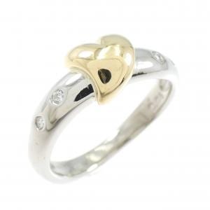 PT900/K18YG ハート ダイヤモンド リング 0.05CT