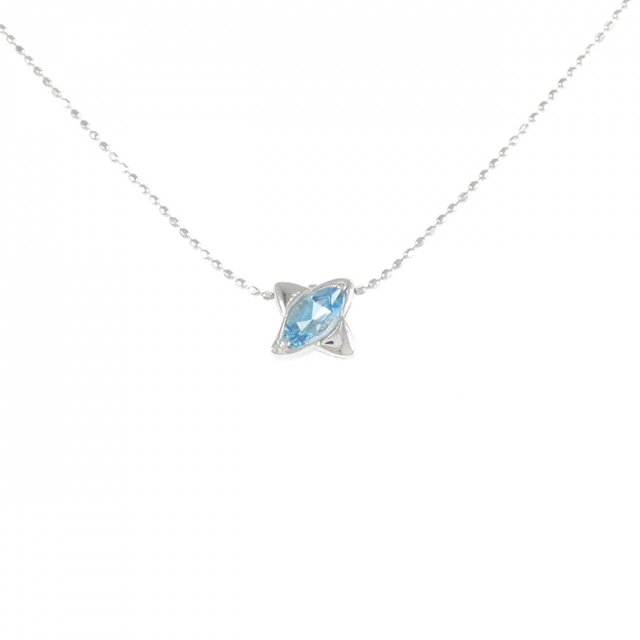 K18WG ブルートパーズ ネックレス