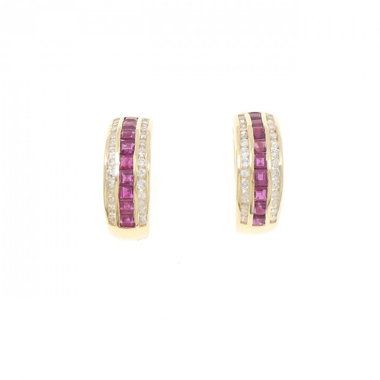 K18YG ルビー ピアス 2.09CT