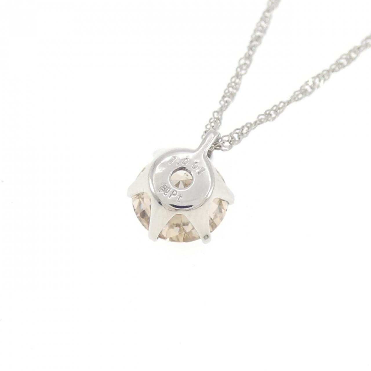 純PT ソリティア ダイヤモンド ネックレス 1.007CT