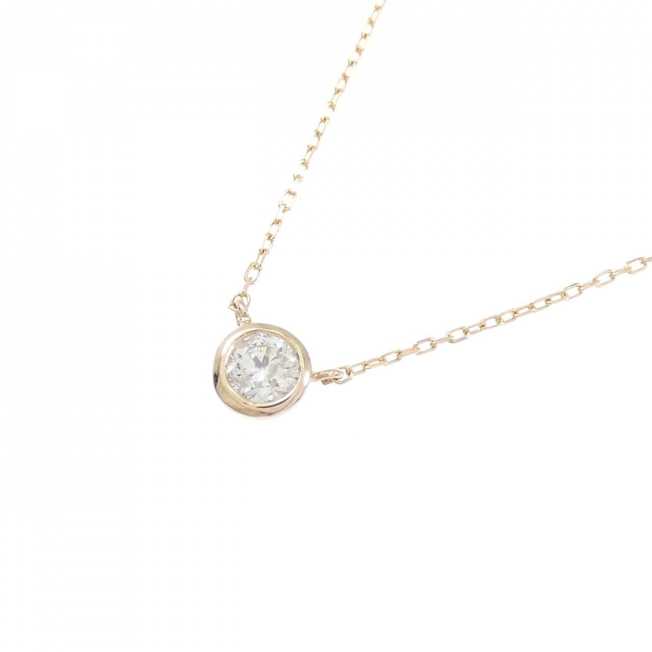 K18PG ソリティア ダイヤモンド ネックレス 0.15CT