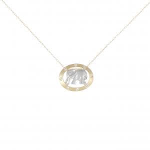 K18YG/PT エレファント ダイヤモンド ネックレス 0.11CT