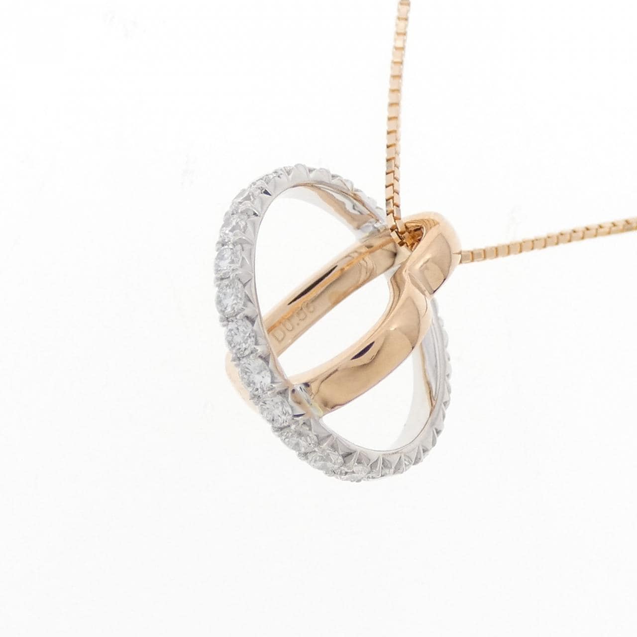 K18PG/K18WG ハート ダイヤモンド ネックレス 0.56CT