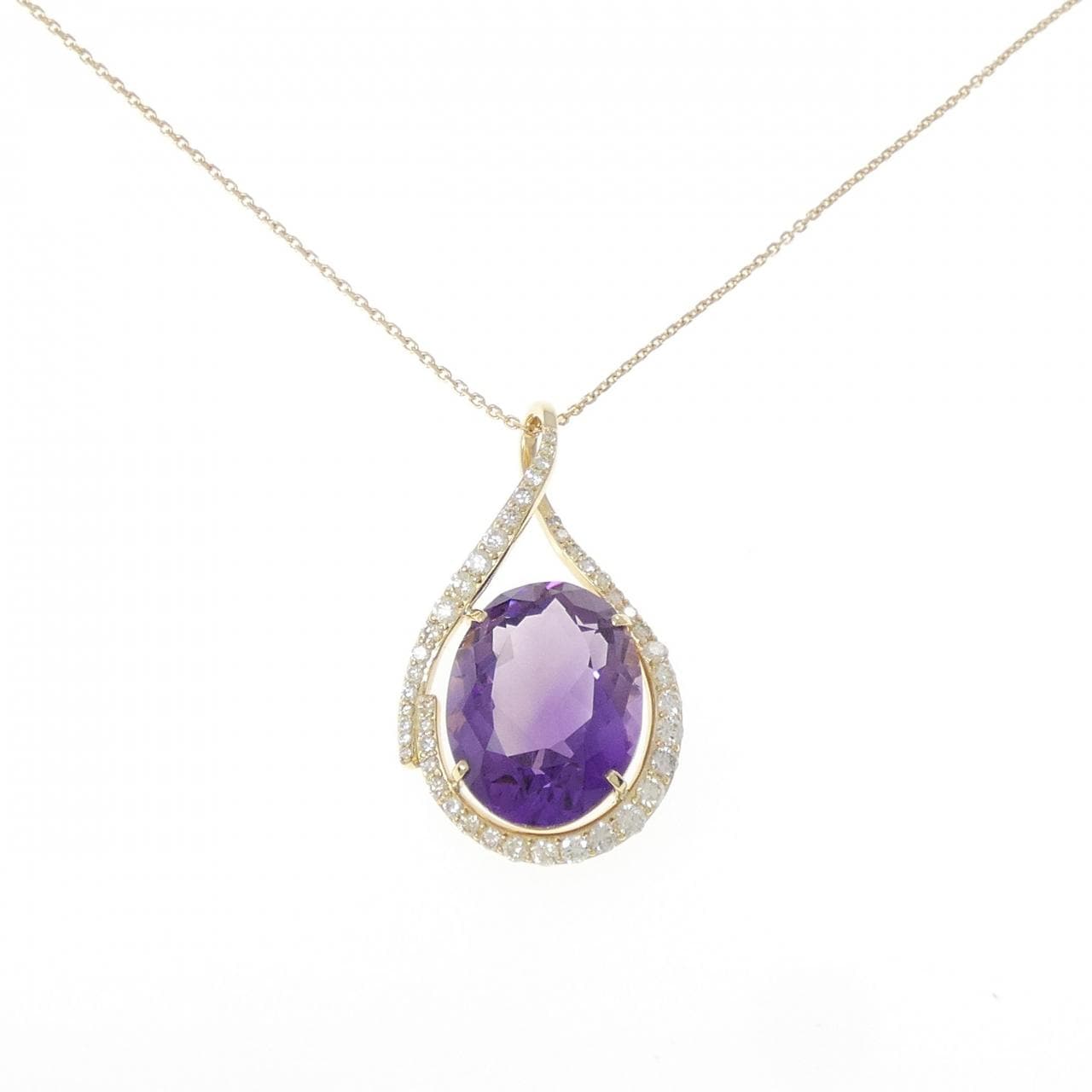 K18YG アメジスト ネックレス 26.65CT