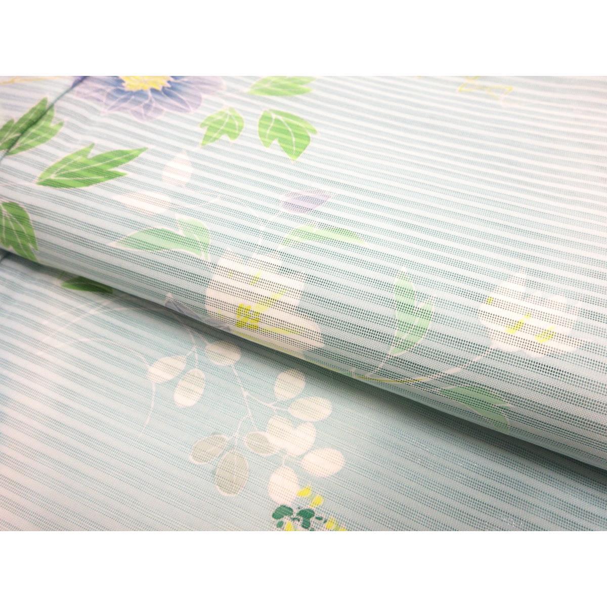 【新品】単衣　変わり絽織訪問着　友禅銀彩加工